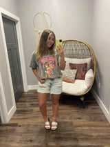 SAGE WASHED YEE HAW GRAPHIC TEE