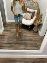 IVORY RIBBED TEE