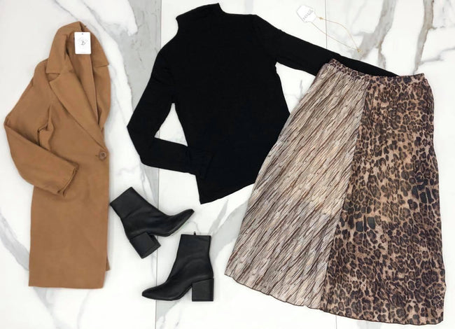 LEOPARD MIX SKIRT