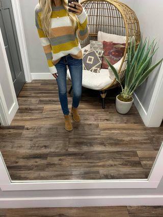 SOFT MULTI COLOR STRIPE SWEATER TOP