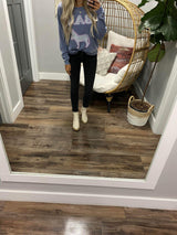 WASHED BLUE BAD ASS CREW SWEATER