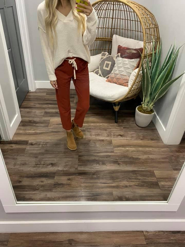 BRICK DRAWSTRING KNIT PANT