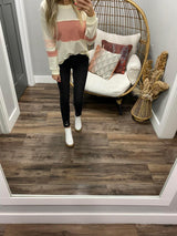 IVORY ROSE PINK COLORBLOCK TOP