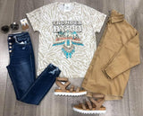 TAUPE ANIMAL PRINT THUNDER BIRD TEE