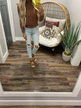 LIGHT RUST POLKA DOT BLOUSE