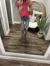 DRAGONFRUIT SMOCKED SLEEVE BLOUSE