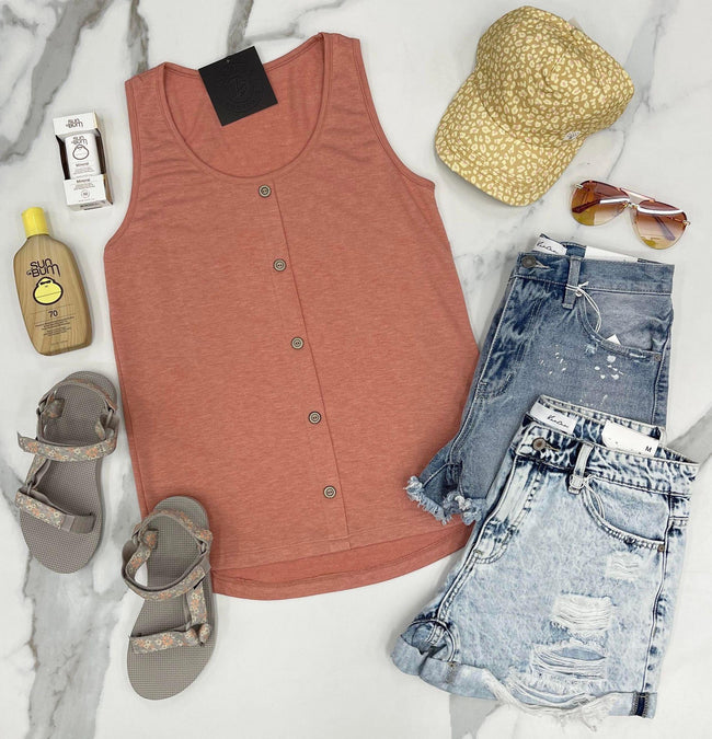 MAUVE BUTTON FRONT TANK