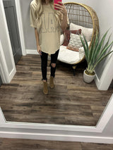 TAUPE PREMIUM CALI OVERSIZED TEE
