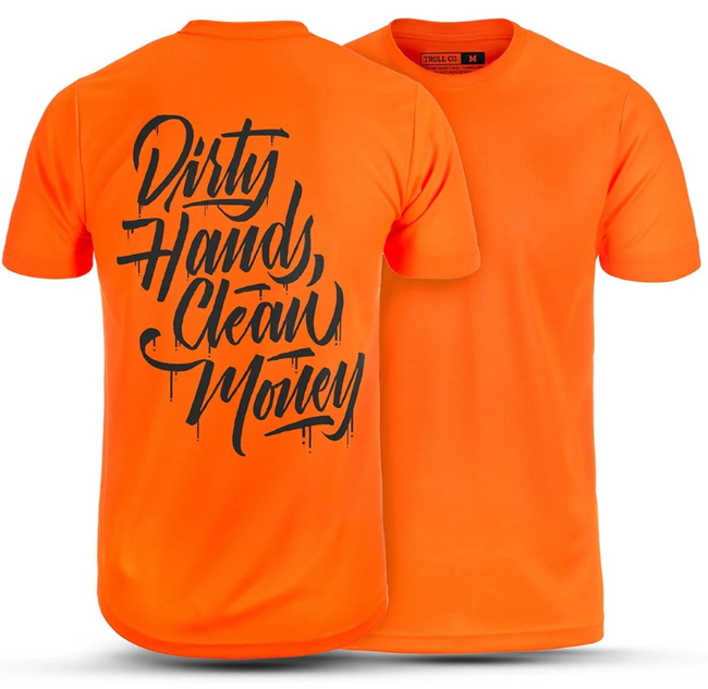 TROLL CO HI VIS ORANGE STACKED TEE